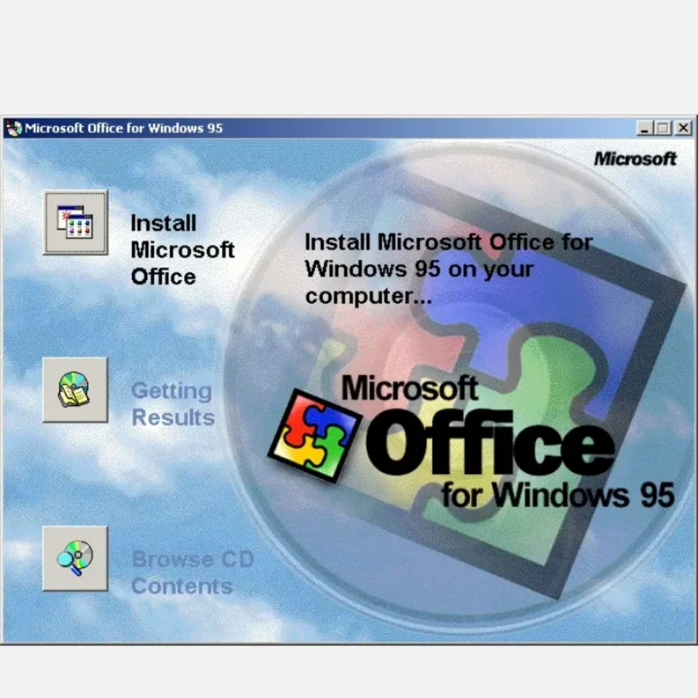 Vintage Microsoft Office Pro for Windows 95 on CD-ROM Word Excel PowerPoint